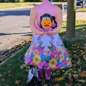 Floral Kids Costume with Pink and Yellow Accents